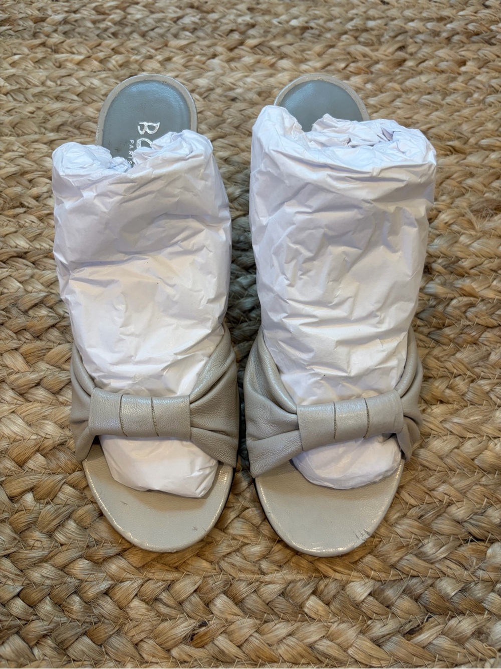 BCBG Light Grey Twisted Mules | Size 7.5 - Picture 3 of 4